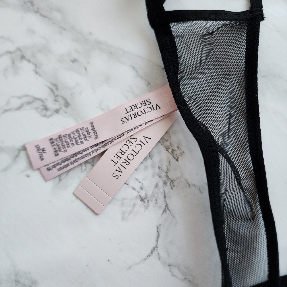 VICTORIA SECRET Lace Crotchless Strappy Thong Panty Underwear - Picture 3 of 7
